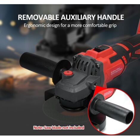 Meuleuse D'angle Sans Fil 115mm - 21V Avec 2 Batteries, Moteur Sans Balais, 3 Vitesses - Idéale Pour Bricolage, Métal, Polissage - 6