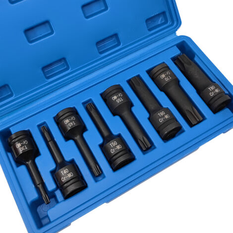 Ej.Life 1/2 pouce IMPACT TORX BIT SOCKET BITS SORT T30 T40 T45 T50 T55 T60 T70 T80 (1/5)