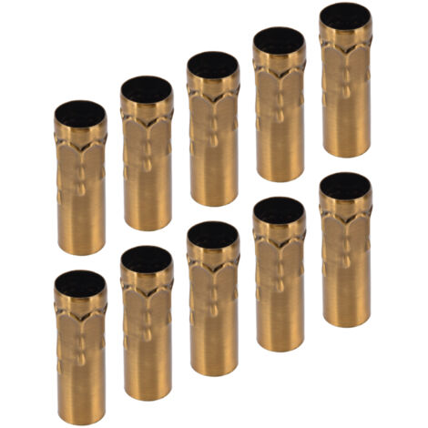 YWBL-WH 10pcs E14 Porte-émoile des Manches à Douille de Lustre à Douille du Tube à Manches Métalliques pour éclairage pour Lustre (Or et ancien bronze) (1/5)