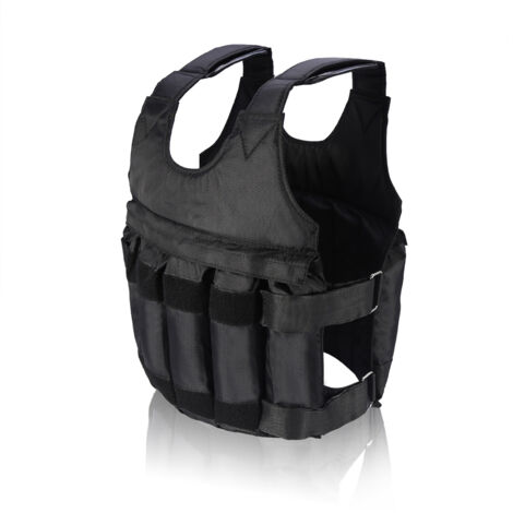 Gilet Lesté Réglable 1-50kg Pour Sport Et Exercice - Noir