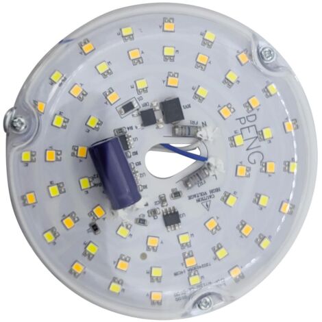 Panneau de Remplacement de Feu de Plafond LED, 3CCT 3000K 4000K 6000K Kit de Modernisation du Ventilateur de Plafond LED 4 Pouces Efficacité énergétique 15W Light (230V)