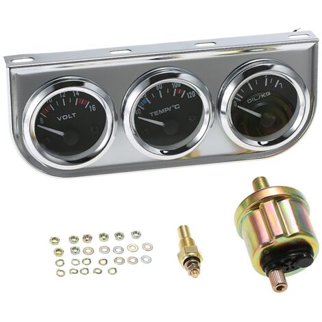Jauge de température d'eau Celsius, pression d'huile 52MM, voltmètre chromé, Kit 3 en 1, compteur de voiture et de moto