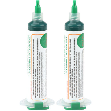 2 Pots De Masque à Souder UV - Encre Résistante à La Soudure Noir + Vert - Pour Réparation BGA/PCB