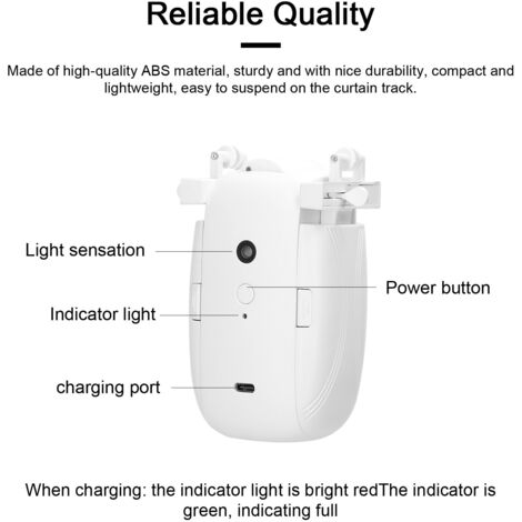 Ouvre-rideau automatique, moteur robot de rideau amélioré 3 en 1, ouvre-rideau électrique, ouvre-rideau intelligent, télécommande pour ouvrir et fermer les rideaux, tringle romaine/TU