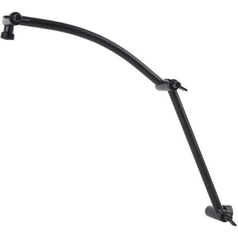 Gugxiom Rallonge de pommeau de douche, 42 cm, bras de douche réglable, montage sans outil, chromé, pour tous les angles de douche, raccord universel G1/2, noir, 42 cm
