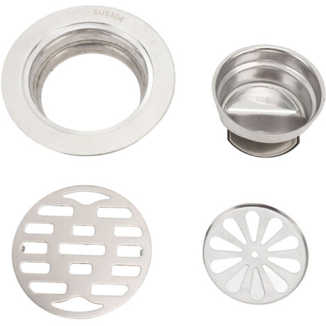 Kit de Drainage du Sol de Douche à Débit élevé 3,9 Pouces Drain Rond en Acier Inoxydable avec Conception Antidérapante Idéal pour Les Connexions de Tuyaux de 75 Mm dans Les Salles de Bains et