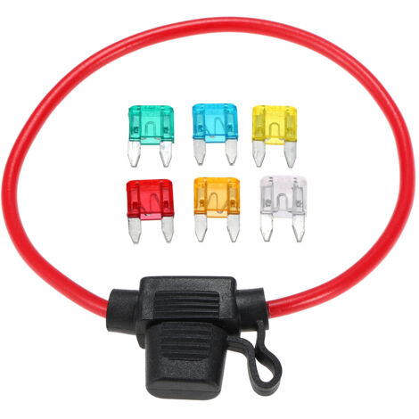 5x Porte-Fusible Lame Standard En Ligne 12V 30A – Étanche, Avec Câbles, Pour Voiture, Camion, Moto – Protection Circuits Additionnels