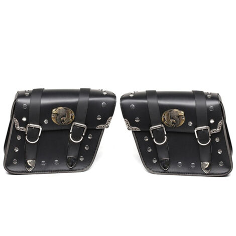 Sacoche de Selle de Moto, Sacoches de Selle Universelles en Cuir PU pour Moto, Sacs à Outils de Selle, Pochette Gauche et Droite