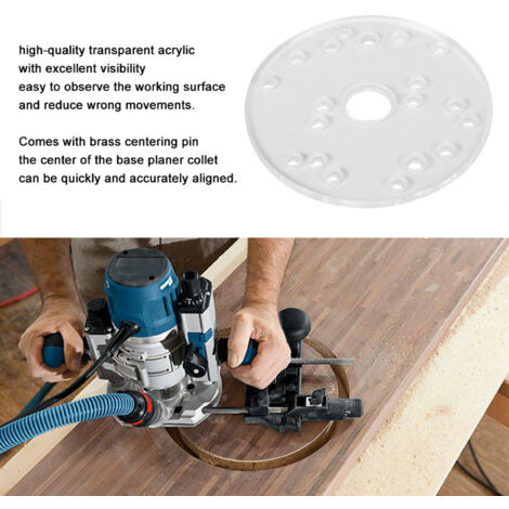 Plaque De Base Décalée POWERTEC 72146 Pour Routeur Bosch – Acrylique, Neuve