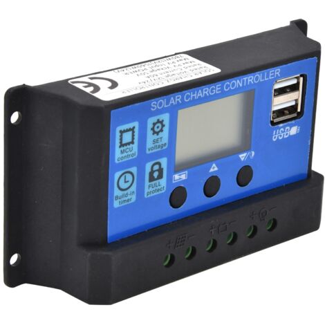 Kit Panneaux Solaires USB Avec écran LCD, Contrôleur Chargeur, 2 Ports, 12V, Neuf