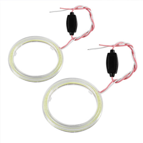 Paire De Phares Antibrouillard LED COB 3.5" - Anneau Halo Bleu, Lumière Blanche, IP65, 12V - Pour Voiture