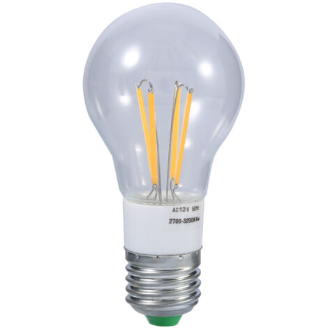 LED Ampoules, E27 12V COB LED Lampe d'ampoule à Filament, 360 degrés Lumière Non dimmable pour VR, Projet de Panneau Solaire, Bateau, Paysage paysager(3)