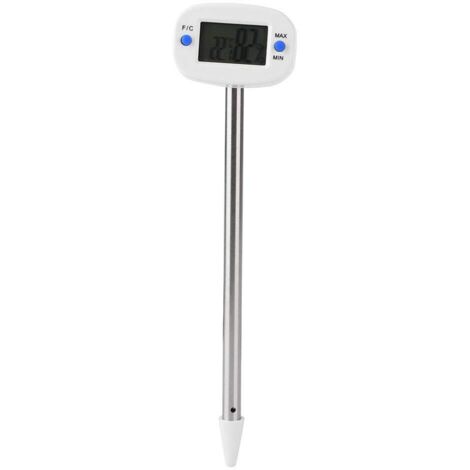 Thermomètre De Sol En Aluminium 320 Mm - Plage -10°C à +110°C, Pointe Rouge, Idéal Jardin Et Compost