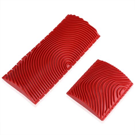 Lot de 2 DIY M-Forme Outil de Peinture en Caoutchouc Murale Veinure Grain de Bois Boisette Peigne Décor de l'art