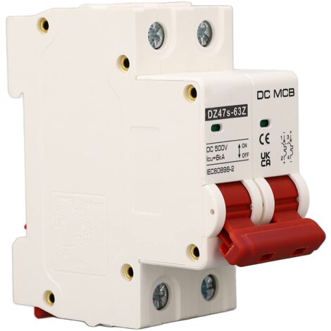 DC Mini Disjoncteur 500V 50A 2P – Isolateur Solaire PV DZ47-63Z C50 Rail DIN Thermo-Magnétique