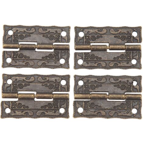 2 Charnières Rétro En Zinc Alliage Bronze – Pour Boîtes En Bois, Style Antique