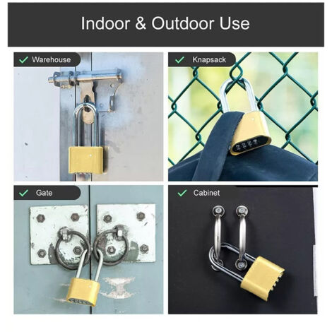 Cadenas Robuste QWORK® 70mm Avec 3 Clés - Cadenas Étanche Extérieur Idéal Pour Hangar, Portail, Garage Et Conteneur