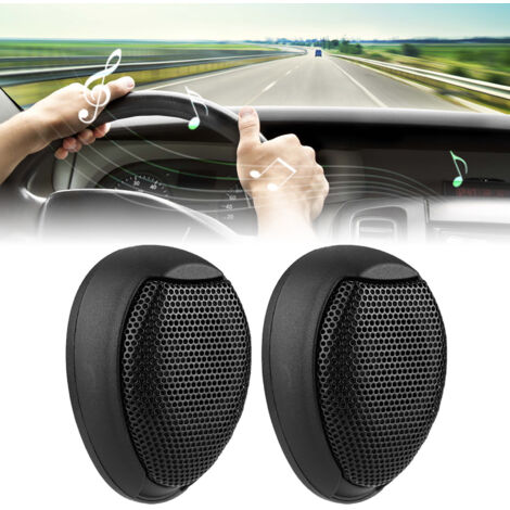 Akozon Mini Haut-Parleur Voiture 1000W 98dB - Paire Avec Colle - Son Puissant Et Clair (Noir)