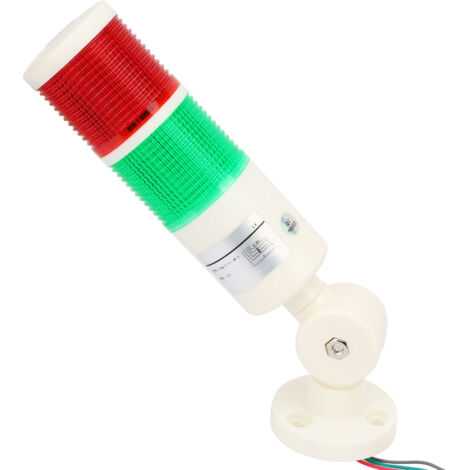 Heschen Lampe Tour Signalisation 12V DC Rouge + Buzzer Alarme - Lumière Continue + Son Avertisseur Pour Machines Industrielles