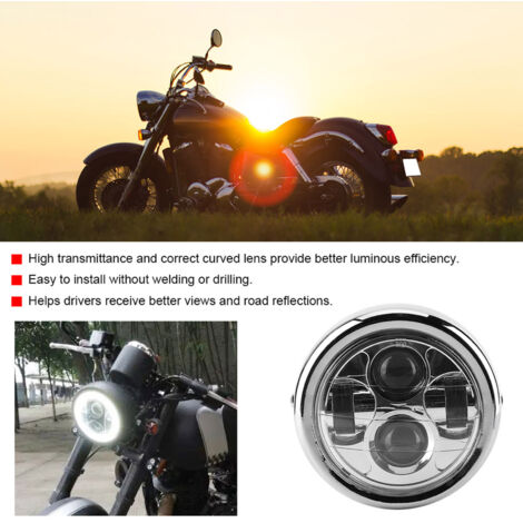 Feu Avant Led Chrome 70mm phare vélo cruiser chopper américain VTT rétro