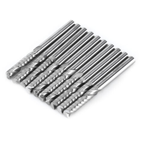 10 pièces 3.17515 MM fraises en bout en carbure de tungstène à flte unique mèches CNC pour la coupe du bois acrylique