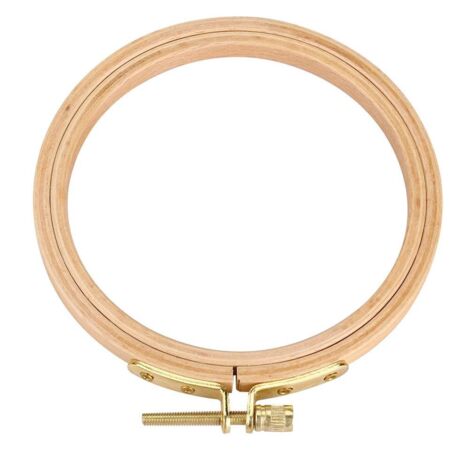 Cerceaux à Broder en Bambou Cercle Croix Créoles Bague Ronde Réglable à Broder Cercle Cadre pour DIY, 10.5CM (1/5)