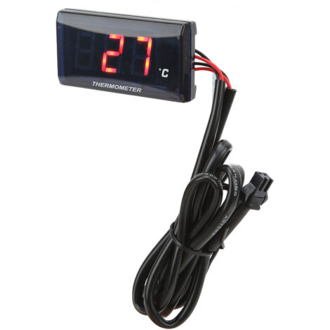 Jauge Température Eau Moto Multifonction LED 9-24V - Voltmètre Horloge USB Universelle