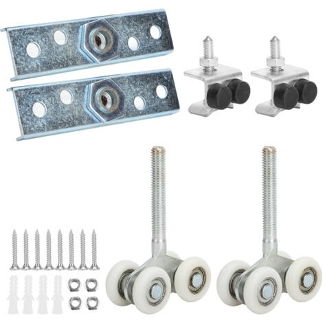 Rouleau de Porte Coulissante, Porte Coulissante Suspendue Roue Suspension Poulie Rouleau Verre Suspendu Rond Porte de Douche Rail Chariot