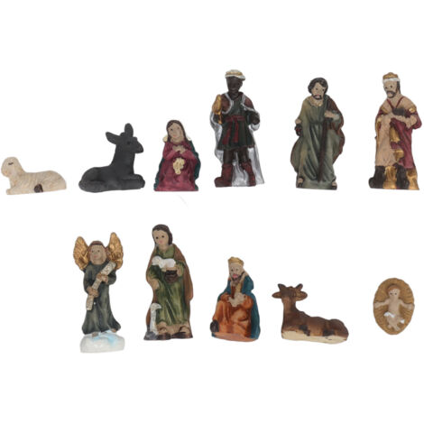 Ensembles de crèche de nol en résine, 11 pièces, ornements de nol vifs et réalistes, cadeaux pour décoration de bureau de vacances