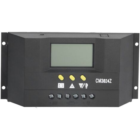 Contrôleur de charge solaire, 12V/24V CM3024Z 30A Contrôleur de panneau solaire Régulateur de charge solaire Contrôleur de charge photovoltaïque réglable pour la plupart des types deRégulateurs MIL