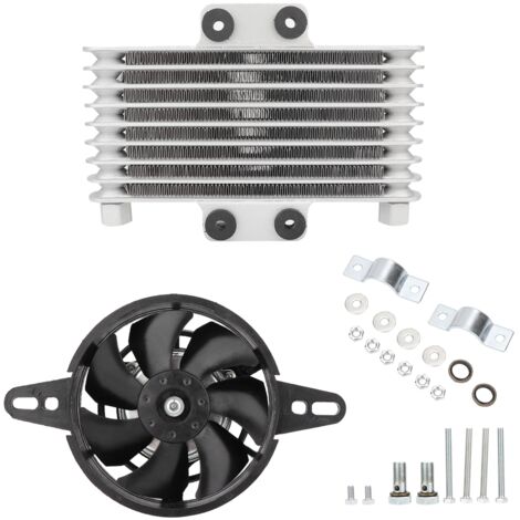 pour radiateur d huile moto Radiateur universel de refroidisseur d'eau de ventilateur de refroidissement d'huile de moteur de moto en aluminium de mise à niveau pour Ventilateur de refroidissem