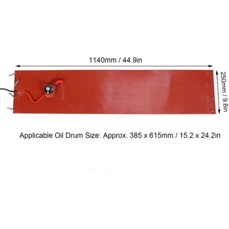 Ceinture Chauffante Silicone Pour Tambour à Huile 800W - Thermostat Réglable 30-150°C, Taille 860x200mm, Robuste