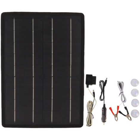 Panneau Solaire 20W 12V Chargeur Batterie Voiture - Portable USB Pour Bateaux, Camping Et Urgences