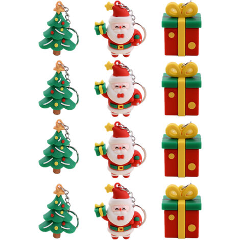 10 Porte-clés Noël Dessin Animé - Pendentifs PVC Pour Sac Téléphone Clés - Cadeau Festif Anniversaire Thanksgiving - 6