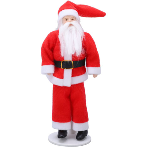 Maison de poupée 1:12, père noël rotatif en céramique, Mini père noël avec Base de support pour la décoration (1/5)