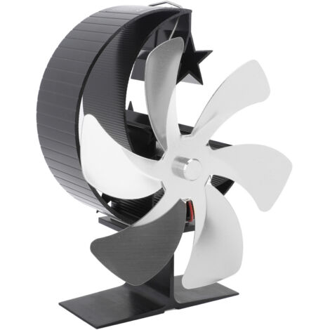 Ventilateur De Poêle à Chaleur 6 Pales Double Tête – Silencieux 25 DB, Alliage Aluminium, Jusqu'à 4500 Tr/min, Éco Pour Poêle Bois & Gaz