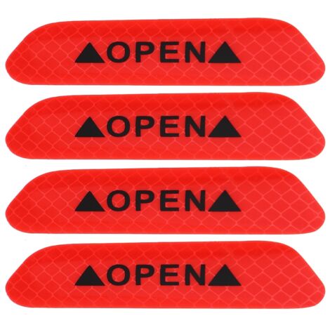 Autocollants Réfléchissants pour Porte de Voiture, Panneau de sécurité Autocollant, 4 Pièces pour Haute visibilité, Matériau PET, 5 Options de Couleurs, sécurité de Conduite de