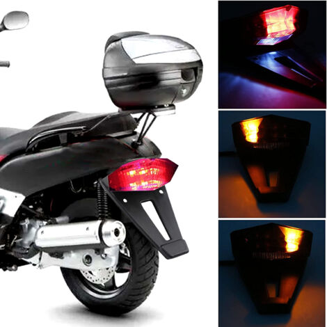 Moto feu arrière frein stop feu de course, universel rouge 12V LED