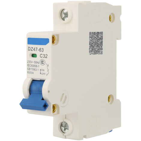 230Vac Dz47 63 1 Pôle Miniature, Disjoncteur, Disjoncteur Miniature Dz47 63 Ac230V Dz47 63 Disjoncteur Interrupteur de Coupure (32A).