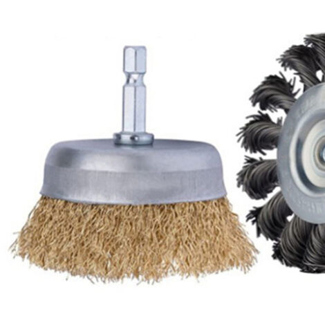 Lot De 2 Brosses Coniques 125mm - Brosses Métalliques Torsadées M14 Pour Meuleuse D'Angle
