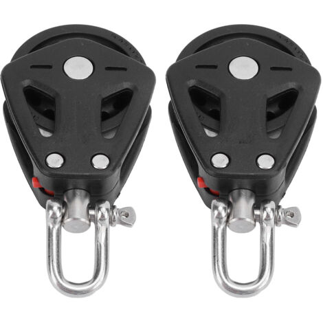 SUC-Bloc de poulie simple M32 Lot de 2 Poulies Simples M32, avec 2 Mousquetons à Ressort M12, de