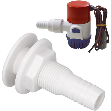 Kit De Montage Pour Pompe De Cale Bateau – Tuyau PVC 1,8 M (3/4″) – Anti-rouille, Anti-torsion – Collier Inox Et Passe-coque Inclus