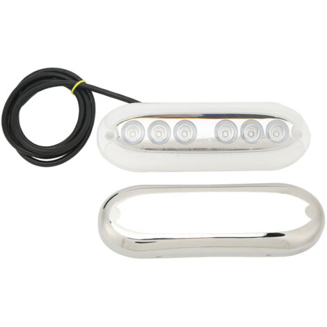 Qiilu 12V DC LED Lumières de courtoisie pour bateau, Passerelle de courtoisie Forme ovale 3 Perles de lampe IP67 étanche pour bateau marin RV(Blanc froid