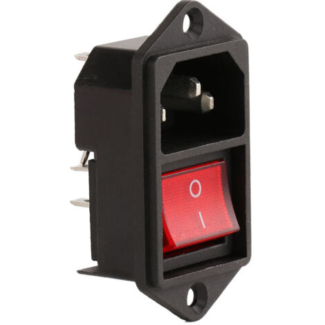 Prise Encastrable C14 3 En 1 Avec Interrupteur Rouge Et Fusible, 10A/250V, Pour Appareils à Froid Et Boîtiers CNC