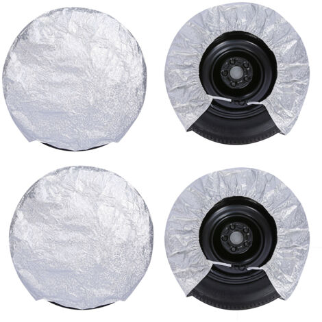 Tbest Protections solaires durables pour roue de remorque de bateau de camping-car Van Camionnette Film en aluminium argenté 23-25" (27-29").