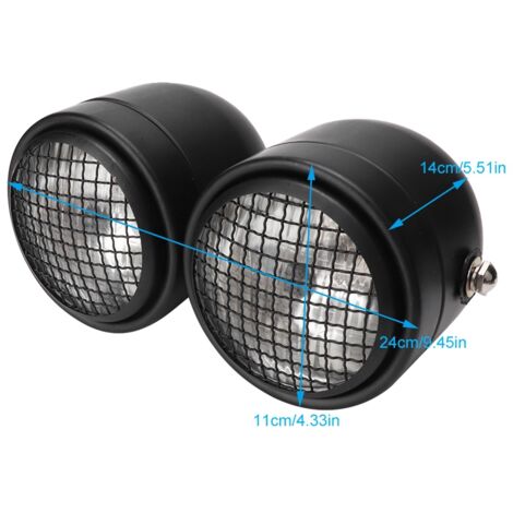 Garde-phare Universel Moto/vélo Avec Grille En Fer - Style Custom, Durable, Neuf Avec étiquettes