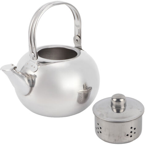 304 théière en acier inoxydable avec infuseur feuille de thé en vrac fond plat cuiseur à induction bouilloire bouilloire théière plus chaud bouilloire pour cuisinière à induction(16CM)