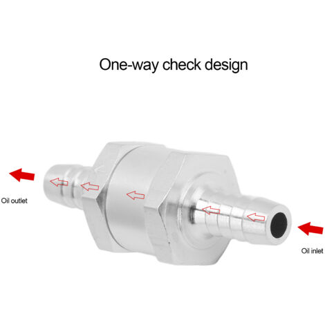 Lezed Clapet Anti-Retour Valve Carburant Aluminium 6mm - Essence Et Diesel 2 Pièces