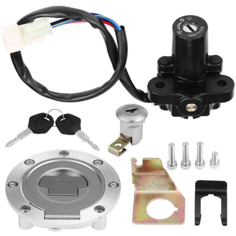 Kit Commutateur Allumage + Couvercle Gaz + Verrou Casque Pour Moto Dax - 2 Clés