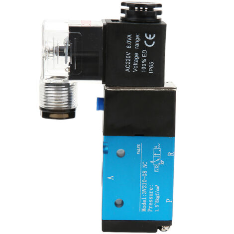 3V210-08 Électrovanne 2 positions 5 voies PT1/4in 1,2MPa 170Psi IP65 (AC220V).
